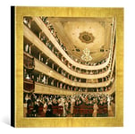 Kunst für Alle 'Encadré Image de Gustav Klimt Spectateurs Espace du Théâtre Ancien château dans Vienne, l'art Impression dans Le Cadre de Main de qualité Photos, 30 x 30 cm, Doré Raya