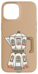 iPhone 15 Coffee House in a Stovetop Espresso Maker, Cute Illustration Case