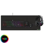 GameMax Pulse MECH 4-in-1 - E-Sport Mechanical Red Switches Keyboard |12800 DPI Mouse | 5.1 surround 5mm drive Headset 800 x 300 4mm Pad Combo Kit GMX-PULSE-MECH