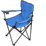 Yongqing - Pliante Chaise De Camp,Siège Pliant et Portable, jardin Portable président de pêche pliante président plage Avec Porte-Boisson Sac-Bleu