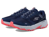 Skechers Femme GO Run Trail Altitude 2.0 Ravine, Cuir Bleu Marine avec Bordure Rose, 36.5 EU