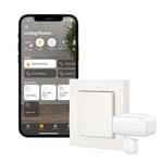 Eve Thread Kit de démarrage de contrôle de la lumière – 1 interrupteur Eve Light (interrupteur intelligent) + 1 x Eve Door & Window (capteur de contact intelligent pour portes et fenêtres), blanc