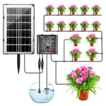 HELESIN Gardena Système d'irrigation solaire avec 12 minuteries et 2 modes de charge, arrosage automatique avec tuyau de 15 m de long pour plantes en pot, balcon, parterre de fleurs et serre