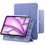 ESR Coque pour iPad Air 13 Pouces M2 (2024), iPad Pro 12.9(2022/2021), Fixation Magnétique Puissante, Coque Fine à Trois Volets, Support Pencil Pro/USB-C, Protection Durable, Série Rebound, Violet