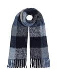 Tommy Hilfiger Fluffy Check Wool Blend Scarf, Navy/Multi