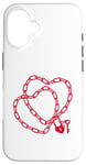 iPhone 16 Cute Womens Intertwined Heart Chain Love Lock Valentine' Day Case