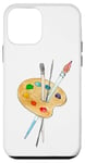 Coque pour iPhone 12 mini Palette, peinture et pinceaux indispensables pour un artiste