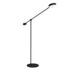 EGLO Lampadaire sur pied LED Clavellina, luminaire de sol dimmable au toucher, lampe de lecture minimaliste avec spot orientable, lampe de salon en métal noir, blanc chaud