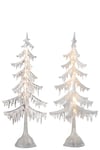 J-LINE - Sapin DE Noel LED Acrylique Transparent + Blanc Large Assortiment DE 2