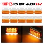 GZA 10pcs 24V 15 LED Marqueur Latéral Lights Voiture Lumières Externes Squarde Avertissement Avertissement ÉLIMING Lampe Signal Lampes Auto Remorque Camion Licole Amber