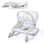 2-In-1 Baby Rocker Portable Rocker &  Infant Bouncer  w/ 3-Level Adjustable Back