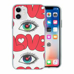 For Apple Iphone 11 Silicone Case Anime Love Hearts - S1586