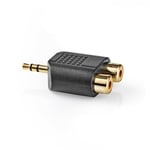 3.5 mm Male Stereo Plug to 2 RCA Female Jack Audio Y Splitter Adapter