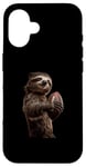 Coque pour iPhone 16 Ballon de football américain paresseux