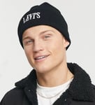 Levis Beanie Hat Mens Black One Size Serif 100% Genuine Brand New With Tags