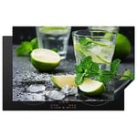 KitchenYeah© Protection Plaque Induction 85x52 cm Protege Deco Cuisine Cache Protège De Cuisson Accessoires Cocktail - Mojito - Vert - Menthe