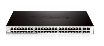 D-LINK – Verkkokytkin, Layer 2, 10/100/1000Mbps, 48xRJ45, 4xSFP, metalli, musta/hopea (DGS-1210-52