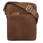 STILORD 'Blake' Sacoche Homme Cuir Retro Sac Bandoulière Petit Vintage Sac Messager Sac à Main DIN A5 Sac en Cuir véritable, Couleur:Mocca - Marron foncé