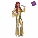 Kostume til voksne Dame Disco Gylden M/L