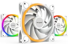 be quiet! Light Wings 120 mm PWM high-speed White ventilateur, inclut 3 ventilateurs, superbes couleurs et effets ARGB, éclairage additionnel à l’arrière, équipé d’un hub ARGB, 9 pales optimisées