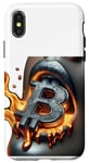 Coque pour iPhone X/XS Bitcoin Femme Chaud Feu Flamme Visage Féminin Meme