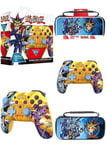 Manette Yu-Gi-Oh! Sans Fil Bluetooth Pour Nintendo Switch ? Pc Dark Magician Vs Blue-Eyes White Dragon + Sacoche Xl Switch Et Oled.