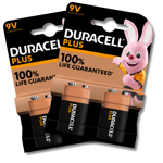 DURACELL 9v PP3 Battery Alkaline Bloke Smoke Alarm LR22 4 Pack Plus 100% Life