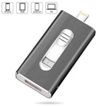 Double clé USB 32 Go Mémoire Externe JUYUKEJI Memory Stick avec connecteur 3 en 1, Compatible avec iPhone iPad, Ordinateur de télé