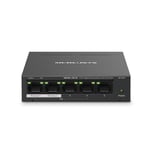 Mercusys MS105GP commutateur réseau Gigabit Ethernet (10/100/1000) Connexion Ethernet, supportant l'alimentation via ce port (PoE) Noir - Neuf