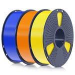 SUNLU Filament PLA+ 1.75mm 3KG, Neatly Wound, Filament pour Imprimante 3D, Filament PLA Plus Résistant, Precisione Dimensionale +/- 0.02mm, Bobina da 1kg (2.2 LBS) Jaune+Orange+Bleu