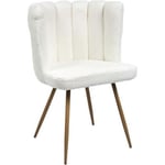 Chaise assise en tissu bouclette blanc Ariel