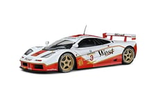 SOLIDO 1:18 MCLAREN F1 GTR Short Tail White #8 Price/BASCHER BPR GT 1995, Multicouleur