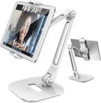 Support de Tablette en Aluminium à Bras Long pour iPad/iPhone/Samsung/ASUS et Autres Appareils de 4 ""à 11"", Flexible à 360 °, Adapté au lit/Cuisine/Bureau (Blanc)