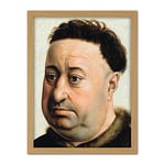 Master Of Flemalle Portrait Of A Fat Man Large Framed Art Print Poster Wall Decor 18x24