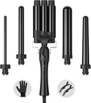 Hair Waver Curling Wand Iron Tong, Chopstick, 5 in 5 1 Mermaid Black 