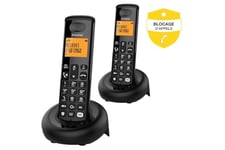 Alcatel E260 S.Voice Duo - Téléphone sans Fil DECT avec répondeur avec 2 combinés : Design Compact, Grand écran rétroéclairé, Fonction Mains-Libres, Blocage des appels indésirables