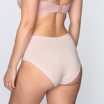 High Waist Truse Bomull, Uten Strammende Strikk - Nude - XXL