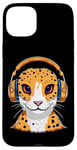 iPhone 15 Plus Leopard Gecko with Headphones Music Funny Case