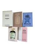 5x Strong Winter Perfume Samples Chanel Hugo Boss  Dolce Mugler Lacoste New