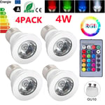 4w Gu10 Led Bulbs Light Rgb 16 Colour Changing Spotlight Lamp W/ Remote Control