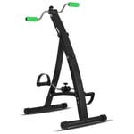 LILIS Mini Stepper Folding Pedal Exerciser for Legs and Arms Workout - Portable Exercise Pedal Bike- Tension Adjustable, Peddler Cycle with Massage Handle - Fitness Equipment for Seniors, Elderly