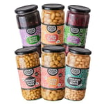 Bold Bean Co Taste The Range, 6 x 700g Jars, 1 Jar Each of - Queen Butter Beans, Queen Chickpeas, Queen Black Beans, Queen Red Beans, Organic Chickpeas, Organic White Beans, All Natural Ingredients