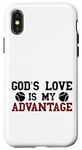 Coque pour iPhone X/XS God's Love is My Advantage Christian Tennis Jesus Christ