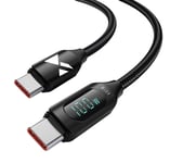 Wozinsky USB-C til USB-C PD-kabel 100W, 5A, 480Mb/s, 2m - Svart