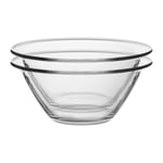 Bormioli Rocco 6x Mr Chef Glass Nesting Mixing Bowls Baking Cooking 2.5L Clear