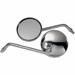 Backspegel emgo - Sidospegel rund universal chrome silver aluminium mirror 8 stem