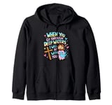 When you go through deep waters I will be with you Jesus Zip Hoodie