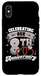 iPhone X/XS 8th Wedding Anniversary Celebrating 8 Years Matching Gift Case