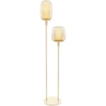 Decor stick floor: Lampe sur pied, 2 x E27, beige, acier inoxydable, scénarios lumineux personnalisés, idéale pour les espaces de vie, interrupteur