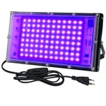 CREATESTAR Lumière Noire LED 100W, Projecteur lumière noire UV étanche IP65, Black Light Projecteur UV LED pour fête lumineuse, Affiche fluorescente, Disco, Bar, éclairage de scène, Halloween